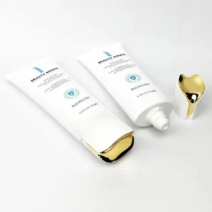 Elegant 120ml Luxury Oval PE Plastic Squeeze Tube Unique Cosmetic Facial Cleanser Tubes Packaging with Special Cap