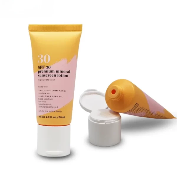 Hot Sale 60ml High-Quality Plastic Tube Premium Cosmetic Sunscreen Cream Packaging